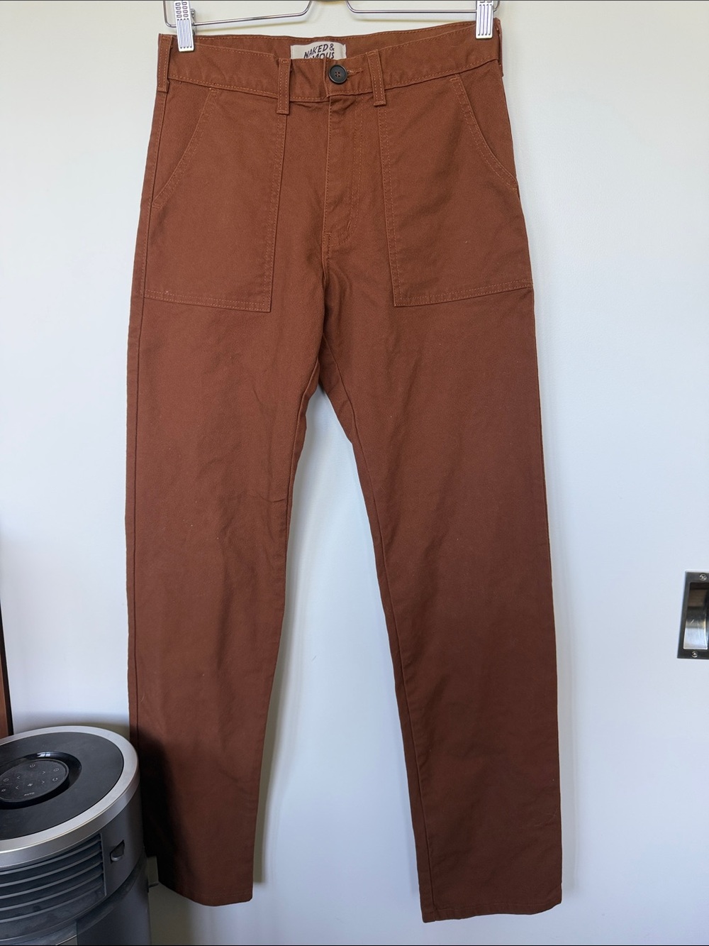Naked & Famous Denim Rust Brown Chino Pants
